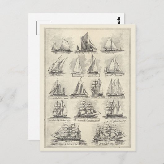  zeilschepen briefkaart (Voorkant / Achterkant)