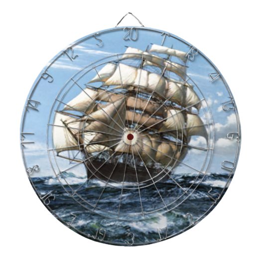  zeilschepen dartbord (Voorkant)