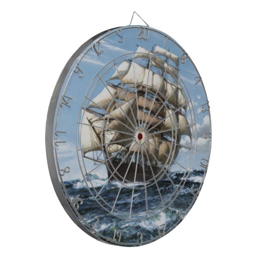 zeilschepen dartbord (Voorkant Links)