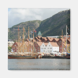 Zeilschepen in Bryggen Magnet Magneet