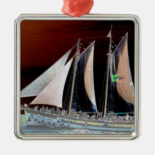 Zeilschepen Metalen Ornament