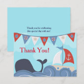 Zeilschepen Strand Oceaan Walvis Dank je wel Bedankkaart (Voorkant / Achterkant)