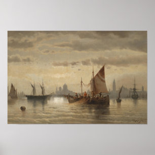 Zeilschepen voor Venetië Poster