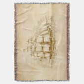  zeilschip deken (Voorkant Verticaal)