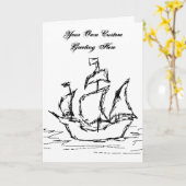 Zeilschip en aangepaste tekst in zwart-wit, kaart (Gele Bloem)