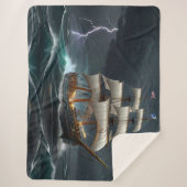 Zeilschip en Lightning Art Sherpa Deken (Voorkant)