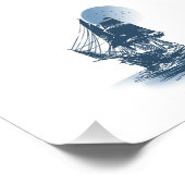  zeilschip - Kies achtergrondkleur Foto Afdruk (Hoek)