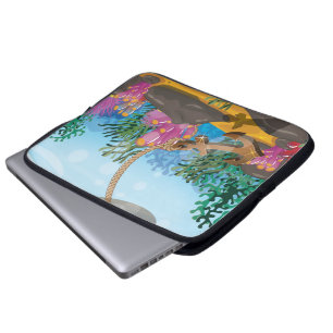 Zeilschip laat anker vallen laptop sleeve