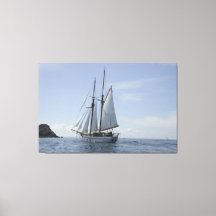 Zeilschip met duidelijke Skies canvas