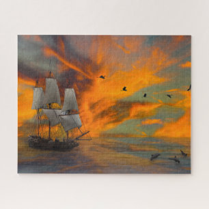 Zeilschip Nautical Dolfijnen Legpuzzel
