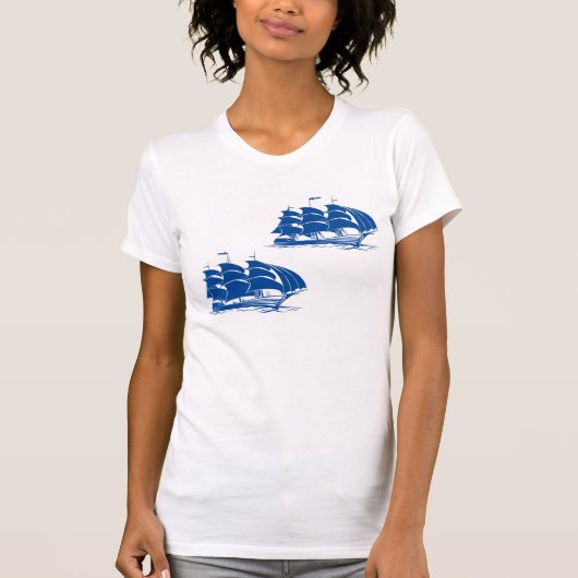 zeilschip nautische oceaanklipper t-shirt (Voorkant)
