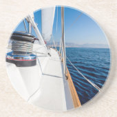 zeilschip op het zee zandsteen onderzetter (Voorkant)