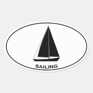Zeilsloep Zeilboot Ovaal Logo Ovale Sticker