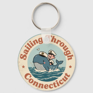 Zeiltocht door Connecticut walvis Sleutelhanger