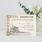 zeilvaart vintage boot ontvangst kaarten (Staand voorkant)