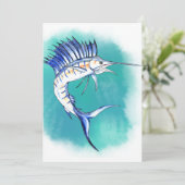 Zeilvis in Waterverf Kaart (Staand voorkant)