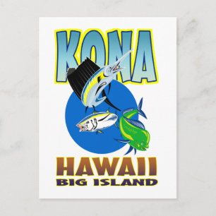 Zeilvis, zeebrasem, dolfijn en blauwvintonijn briefkaart