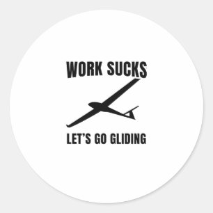 zeilvliegtuig Glider Aviation Soaring Gifts Ronde Sticker