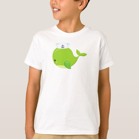 Zeilwalvis, walvis, Baby walvis, groene walvis T-shirt (Voorkant)