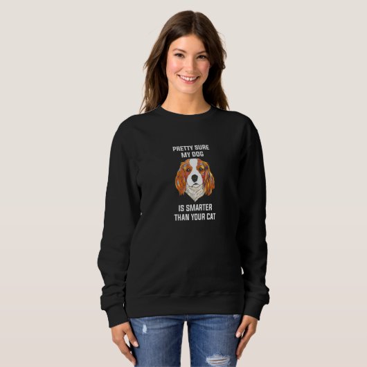 zeker dat mijn hond slimmer is dan uw kattenvoer trui (Voorkant volledig)