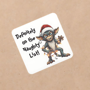 Zeker op de Stoute Lijst Gremlin Vierkante Sticker