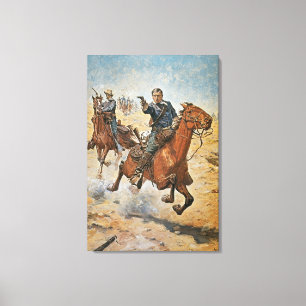 Zeker weten: een Amerikaanse Cavalry-trooper in de Canvas Afdruk