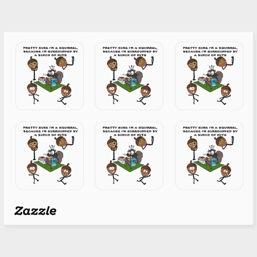  ZEKERHEID DAT IK EEN SQUIRREL BEN VIERKANTE STICKER (Vel)