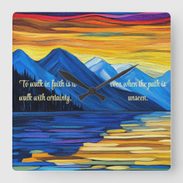 Zekerheid van geloof vierkante klok