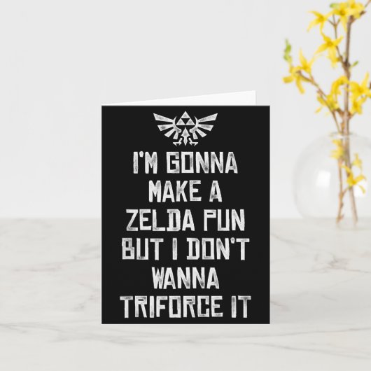 Zelda Funny Triforce It Pun Graphic  Kaart (Gele Bloem)