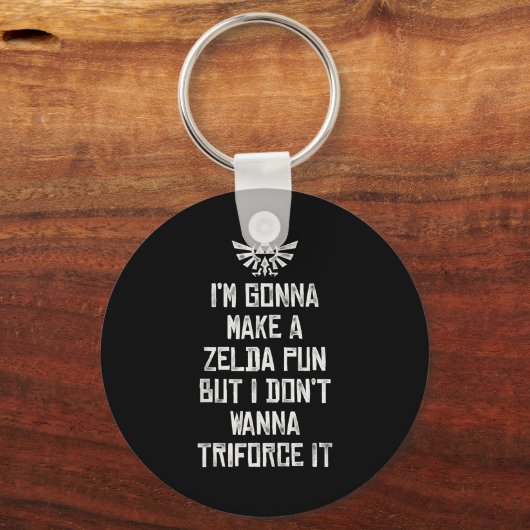 Zelda Funny Triforce It Pun Graphic Sleutelhanger (Voorkant)