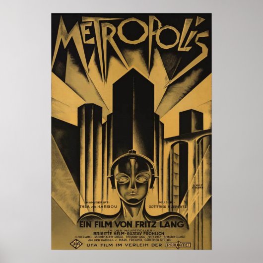 Zelden en beroemd poster METROPOLIS film (Voorkant)