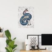 Zelden gekruide Paisley Bird Poster Wall Art (Thuiskantoor)
