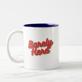 Zelden hier / rood tweekleurige koffiemok