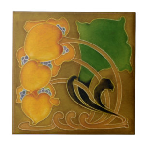 Zelden Marsden c1900 Floral Art Nouveau Repro Tegeltje