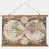Zelden  Twee Hemisferen Kaarten | Hangend Wandkleed (Voorkant)
