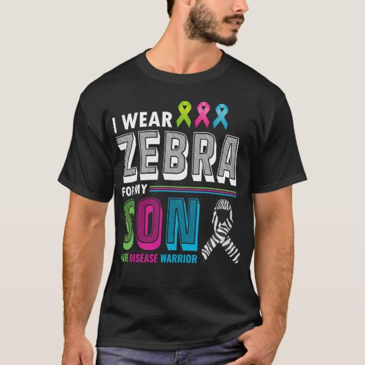 Zelden Zelden Zelden Ziektebewustzijnsdag Zebra T-shirt (Voorkant)