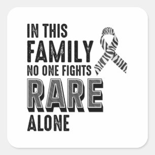 Zelden Zelden Ziektebewustzijnsdag Zebra lint Vierkante Sticker