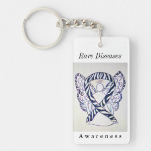 Zelden Zelden Ziekten Bewustmaking Ribbon Angel Sl Sleutelhanger