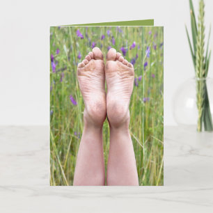 Zeldfeet in wildbloemen Naam Dag Kaart