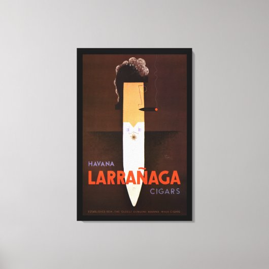 ZELDZAAM  FRANS ART DECO SIGAAR MAN CANVAS (Voorkant)