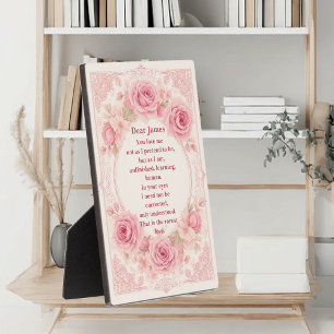 Zeldzaam liefdesgedicht Soulmate Vintage Pastel La Fotoplaat