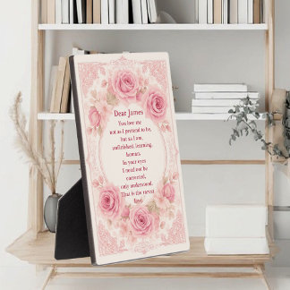 Zeldzaam liefdesgedicht Soulmate Vintage Pastel La Fotoplaat