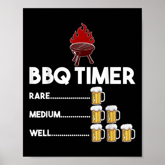 Zeldzaam Medium Goed Grappig BBQ Timer Bier Gift B Poster (Voorkant)