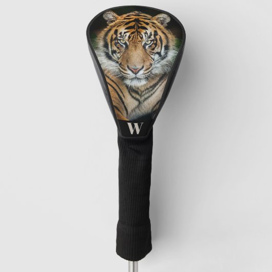 Zeldzaam Monogram Initiaal van Sumatraanse Tijger  Golfheadcover (Voorkant)