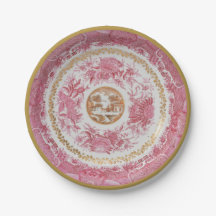 Zeldzaam Roze 'FITZHUGH' Bord -Circa 1810 Stijl