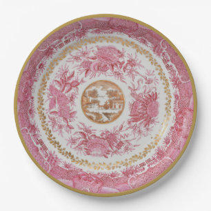 Zeldzaam Roze 'FITZHUGH' Bord -Circa 1810 Stijl