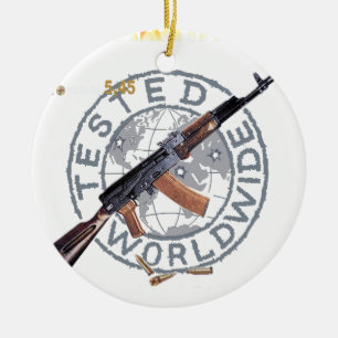 ZELDZAME AK-47 RUSSISCHE ARMY KALASHNIKOV PISTOOL KERAMISCH ORNAMENT