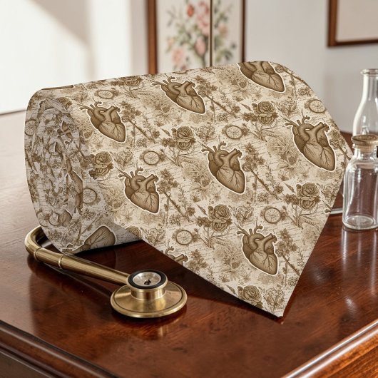 Zeldzame anatomie hart wetenschap aangepaste strop stropdas