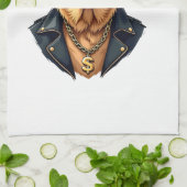 Zeldzame coole gouden retriever hond in zonnebril  theedoek (Gevouwen)