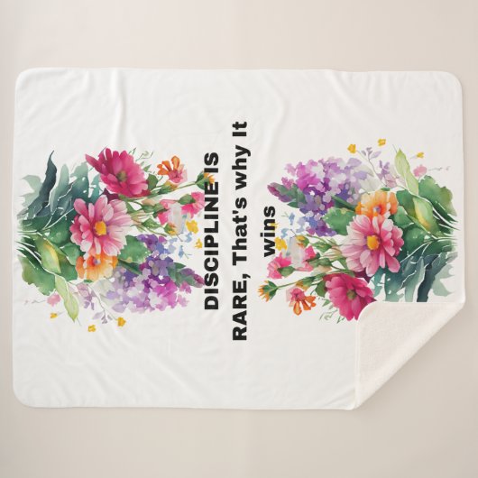 Zeldzame Floral Quote Art Sherpa Deken (Voorkant (horizontaal))